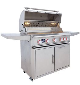 Blaze Outdoor Products Blaze Freestanding LTE PRO 40-Inch 5-Burner Propane Gas Grill w/ Digital Temperature Screen & Rear Infrared Burner BLZ-5LTEPRO-LP+BLZ-5LTEPRO-CART-LTSC