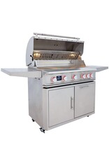Blaze Outdoor Products Blaze Freestanding LTE PRO 40-Inch 5-Burner Natural Gas Grill w/ Digital Temperature Screen & Rear Infrared Burner - BLZ-5LTEPRO-NG + BLZ-5LTEPRO-CART-LTSC