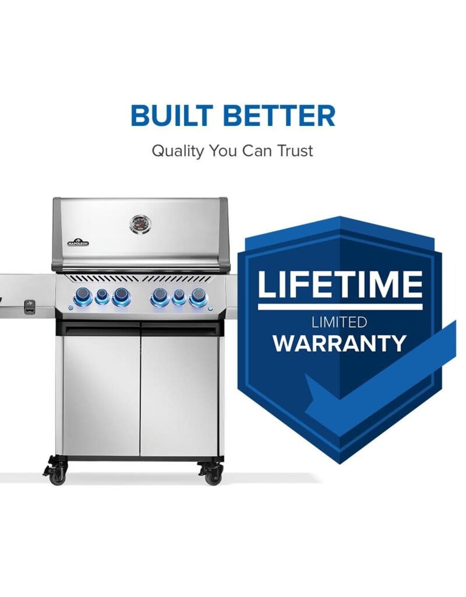Napoleon Napoleon Prestige 500 Propane Gas Grill with Infrared Side and Rear Burner, Stainless Steel - P500VRSIBPSS