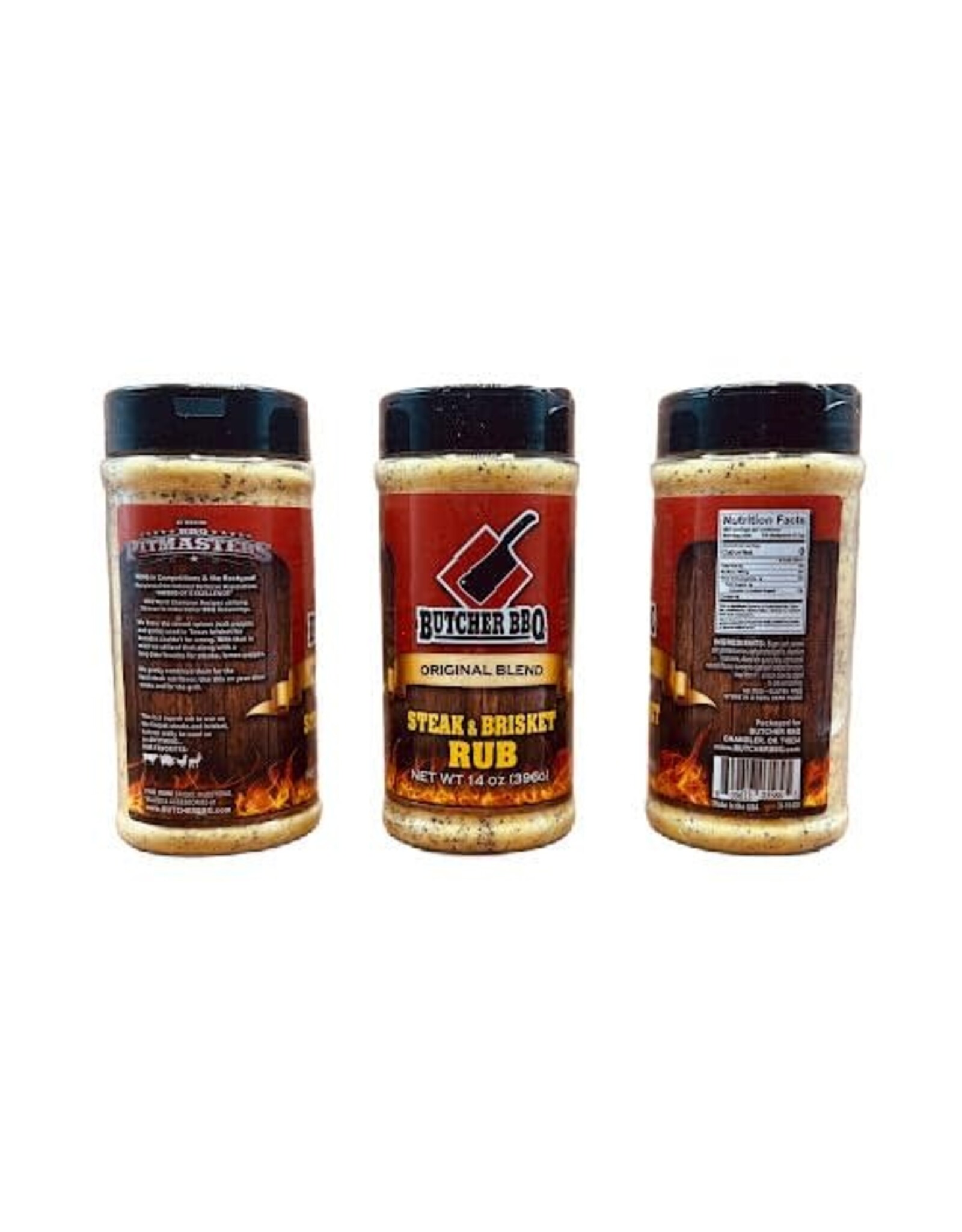 Butcher's BBQ Butcher BBQ Steak and Brisket Rub Barbecue Seasoning 14 Oz - 35845