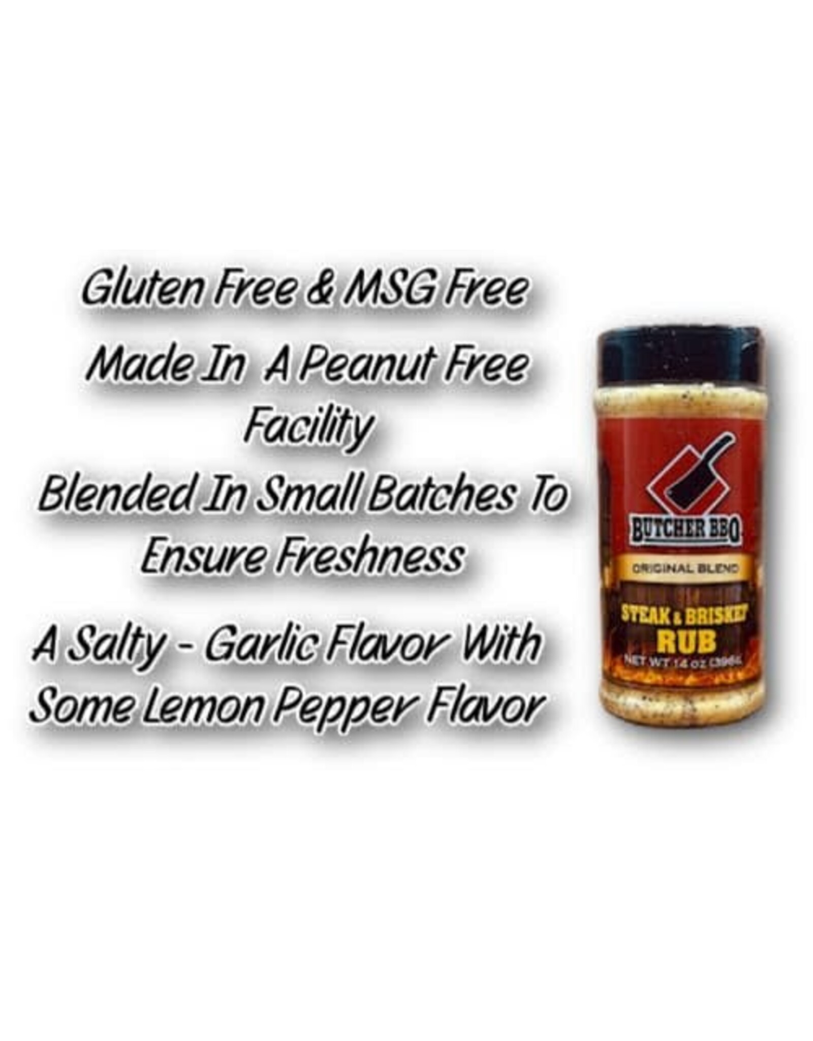 Butcher's BBQ Butcher BBQ Steak and Brisket Rub Barbecue Seasoning 14 Oz - 35845