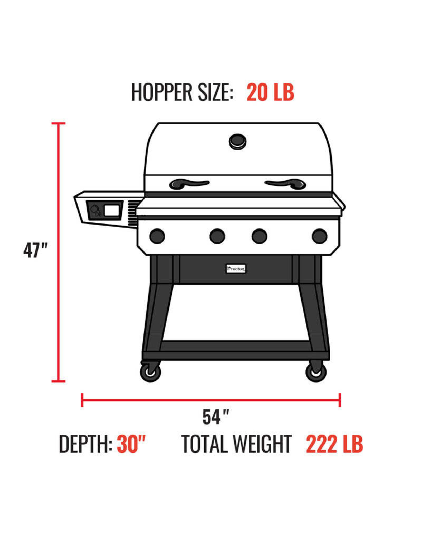 Recteq Recteq X-Fire Pro 825 RT-825XF Wood Pellet WiFi Grill and Smoker Black/Silver - RT-825XF
