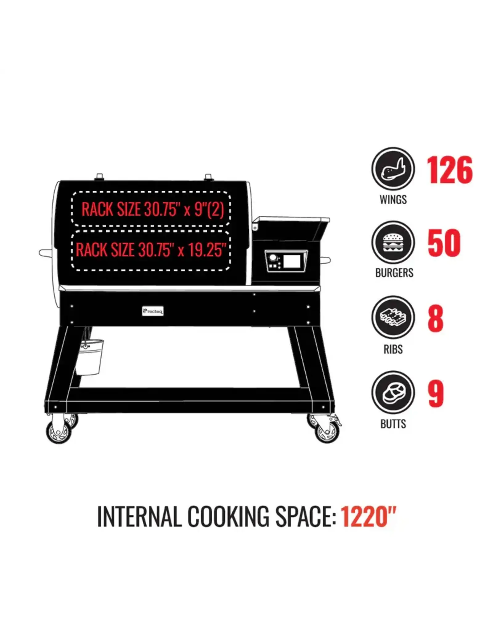 Recteq Recteq Backyard Beast 1200 Wood Pellet WiFi Grill and Smoker Black/Silver - RT-1200BB