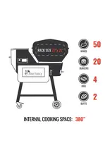 Recteq Recteq B380X Bullseye Deluxe 380 Wood Pellet WiFi Grill and Smoker Black/Silver - RT-B380X