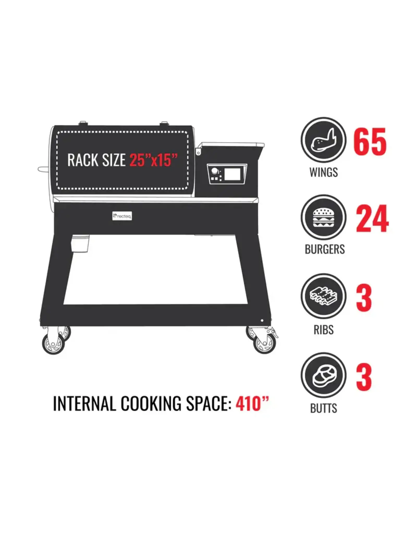 Recteq Recteq Patio Legend 400 Wood Pellet WiFi Grill and Smoker Black/Silver - RT-400PL