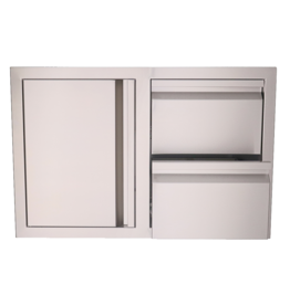Renaissance Cooking Systems Renaissance Valiant Double Drawer & Door Combo -  Soft Close - Specify left or right swing - VDC1SCL