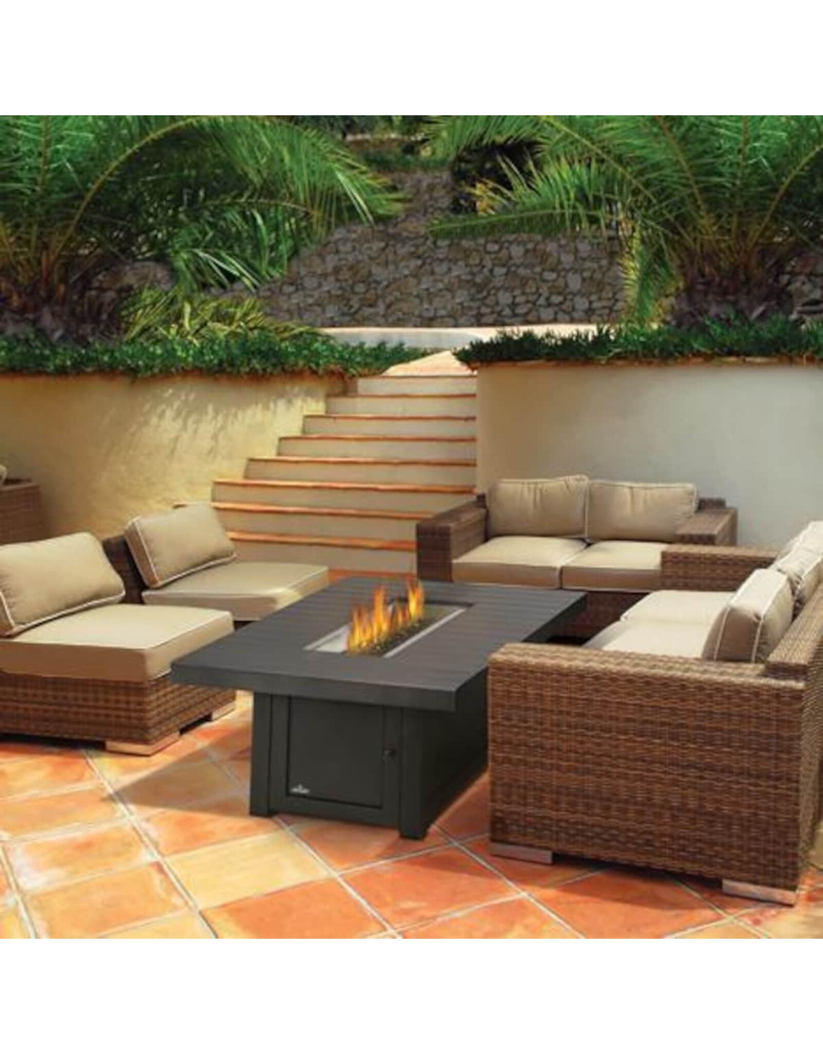 Napoleon Napoleon St. Tropez Patioflame 56-Inch Propane Gas Fire Table With Glass Embers - Rectangle - STTR