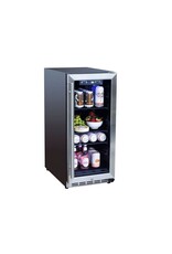 TrueFlame TrueFlame 15" Outdoor Rated Refrigerator with Glass Door and Stainless Steel Handle - AMD-RFR-15G