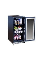 TrueFlame TrueFlame 15" Outdoor Rated Refrigerator with Glass Door and Stainless Steel Handle - AMD-RFR-15G