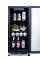 TrueFlame TrueFlame 15" Outdoor Rated Refrigerator with Stainless Steel Door and Handle - AMD-RFR-15S
