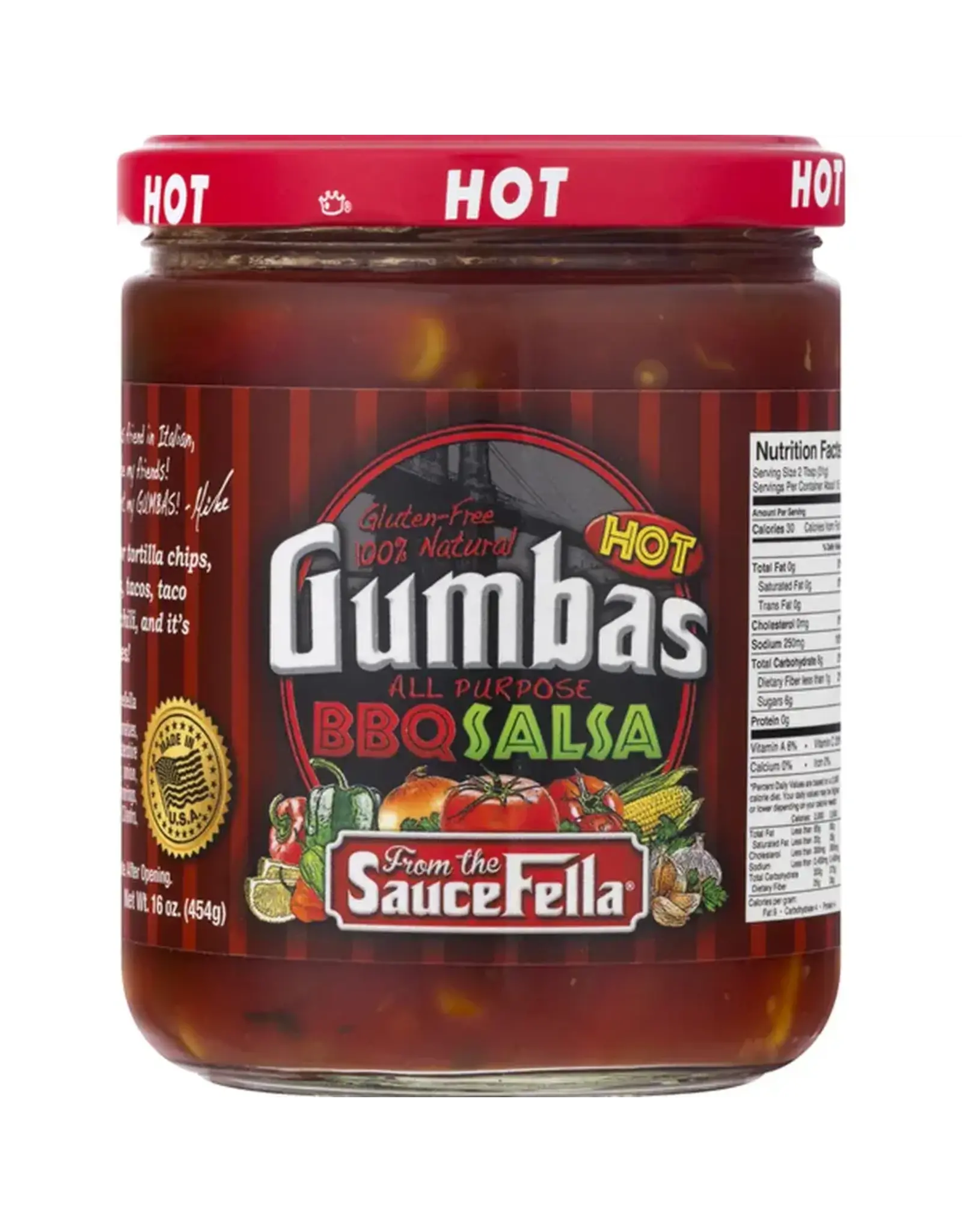 The Gumbas Company Gumbas Gourmet Hot BBQ Salsa 16 Oz - 00311
