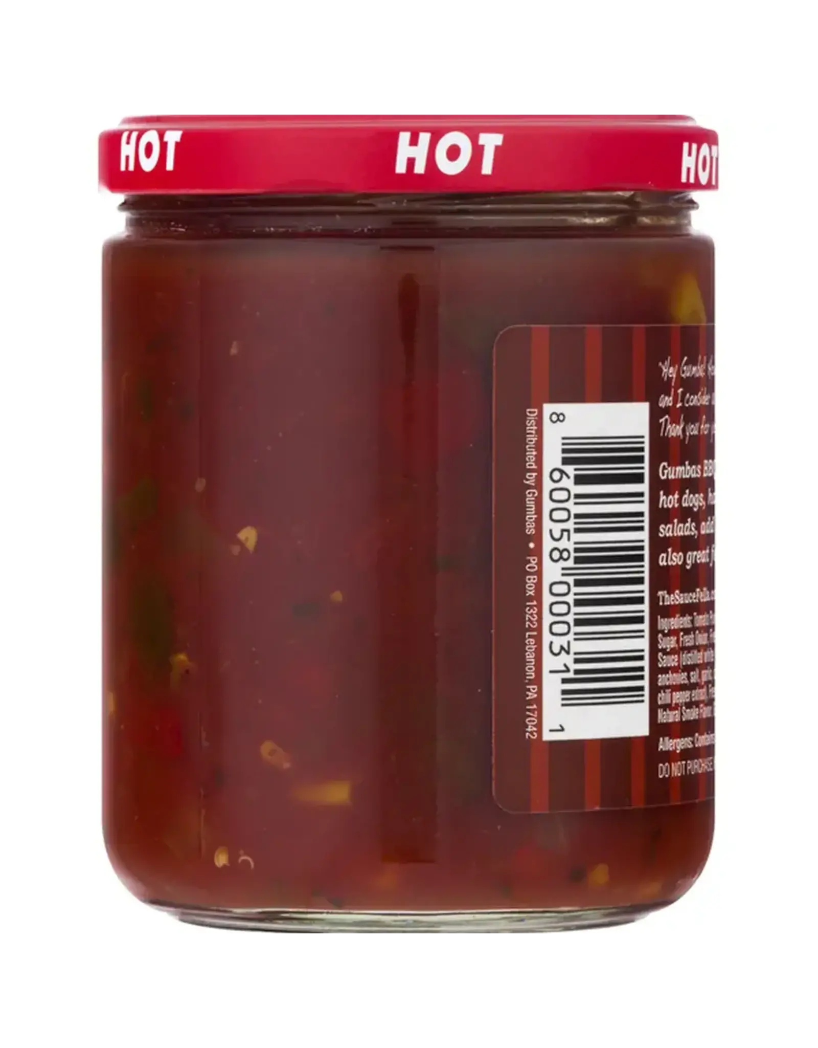 The Gumbas Company Gumbas Gourmet Hot BBQ Salsa 16 Oz - 00311