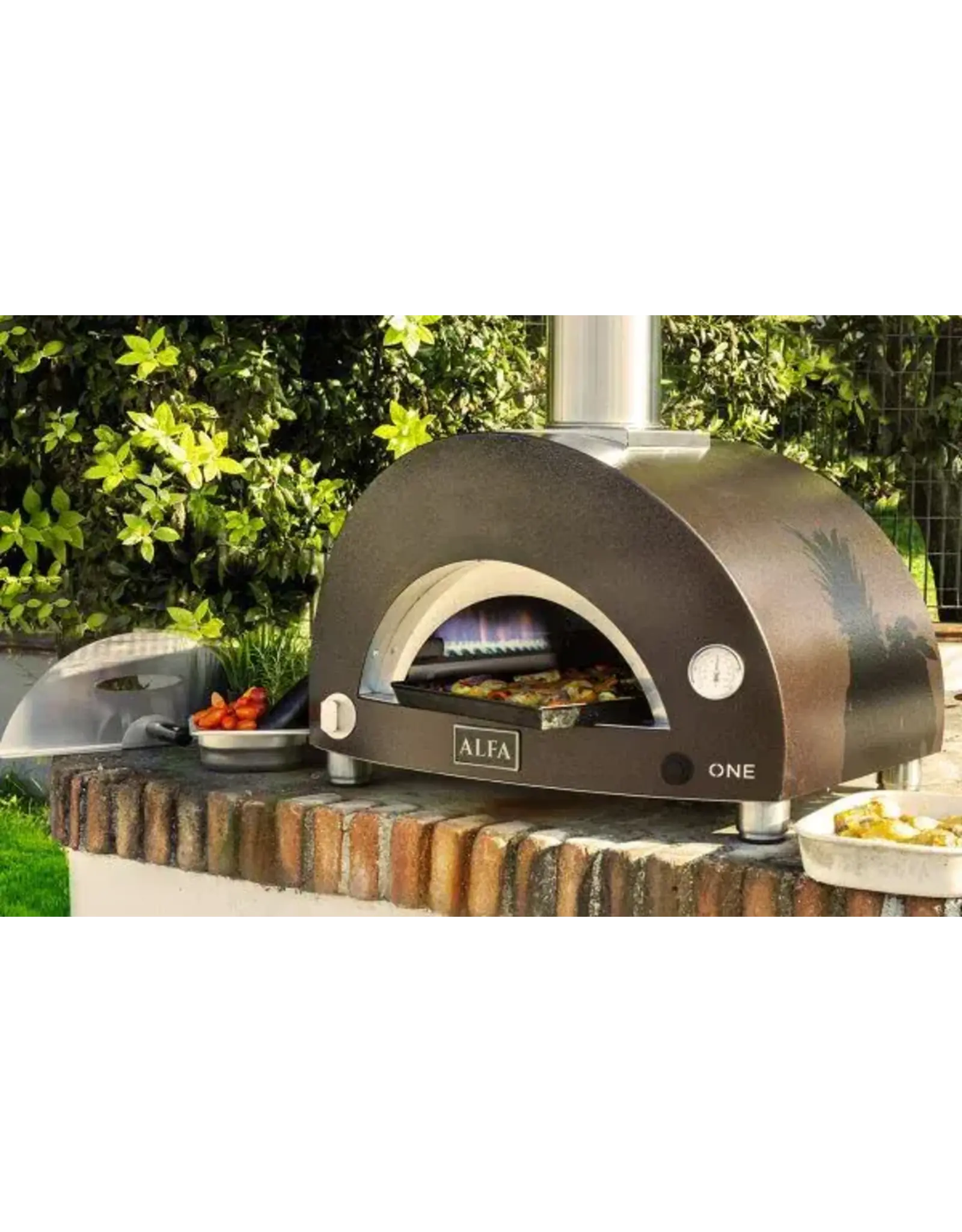 Alfa Pizza Ovens Alfa Moderno 1 Pizze Countertop Natural Gas Pizza Oven Copper - FXMD-1P-MRAM-U