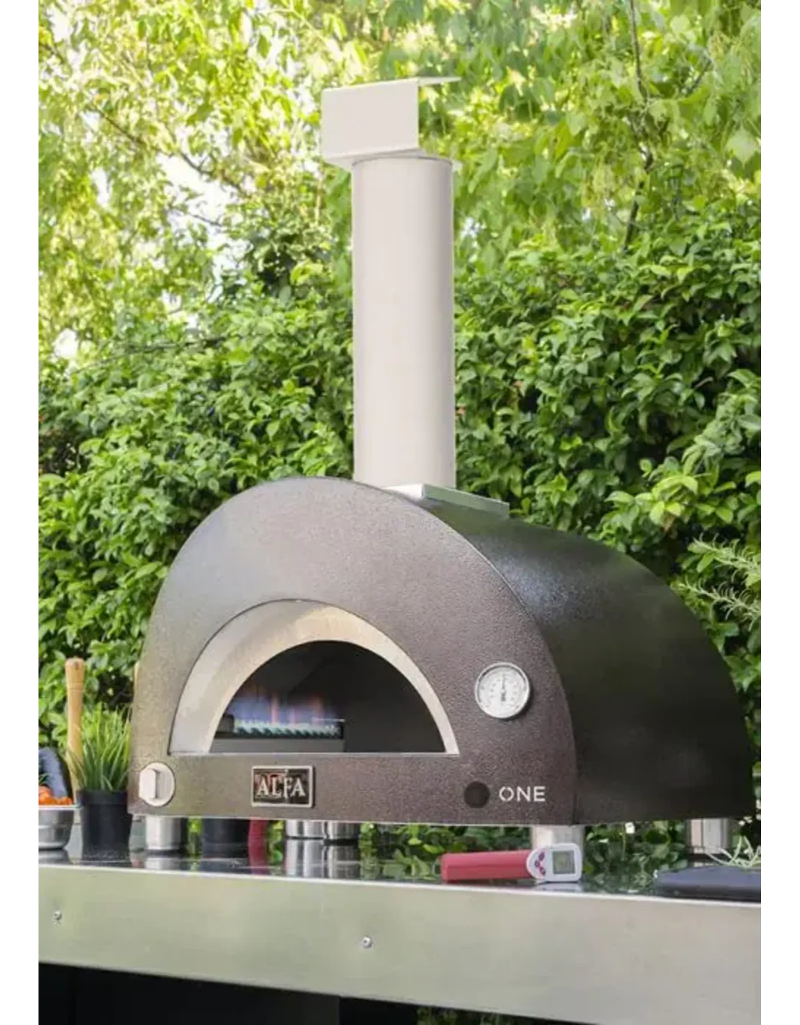 Alfa Pizza Ovens Alfa Moderno 1 Pizze Countertop Natural Gas Pizza Oven Copper - FXMD-1P-MRAM-U
