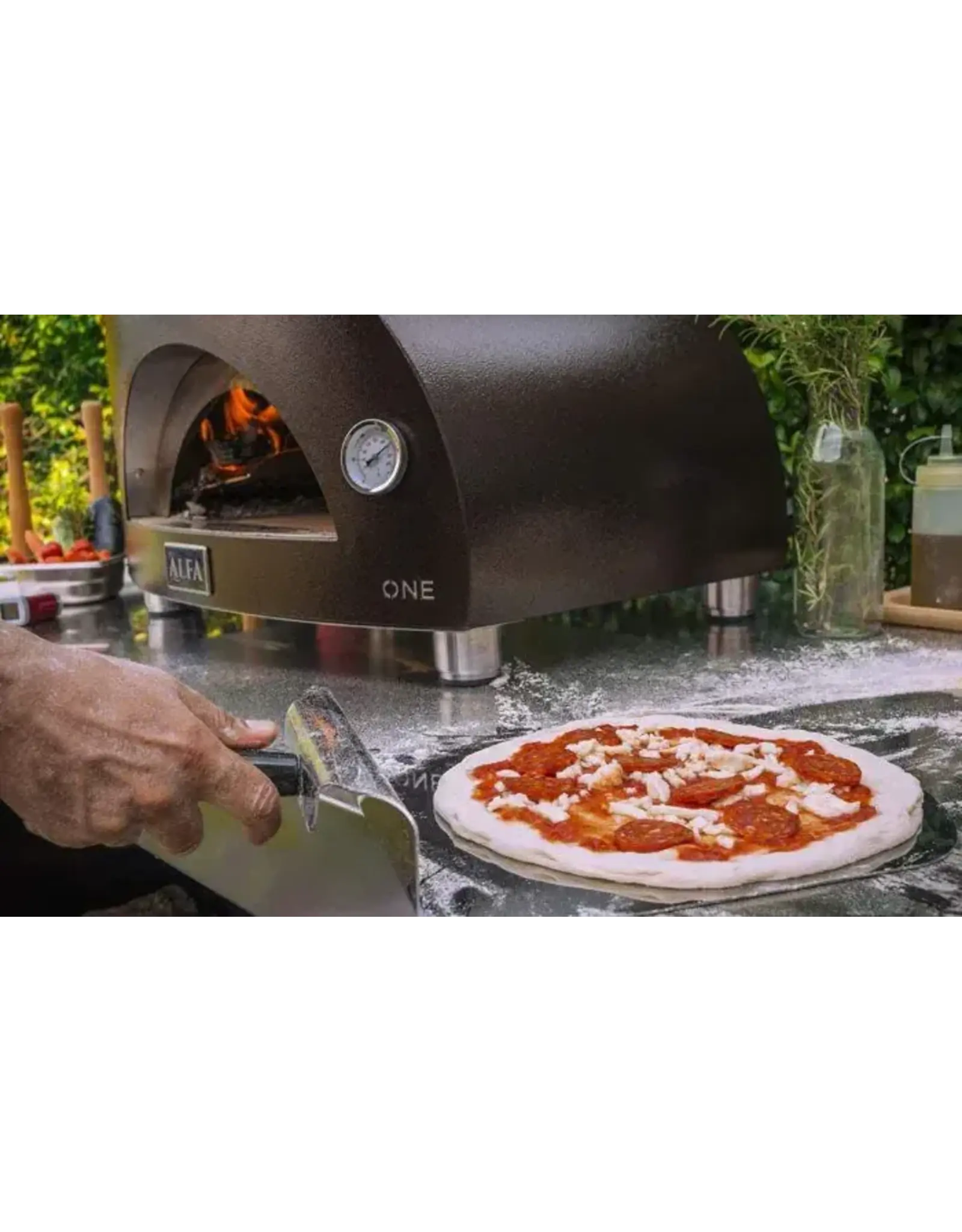 Alfa Pizza Ovens Alfa One / Nano 23-Inch Countertop Natural Gas Pizza Oven - FXMD-1P-MRAM-U