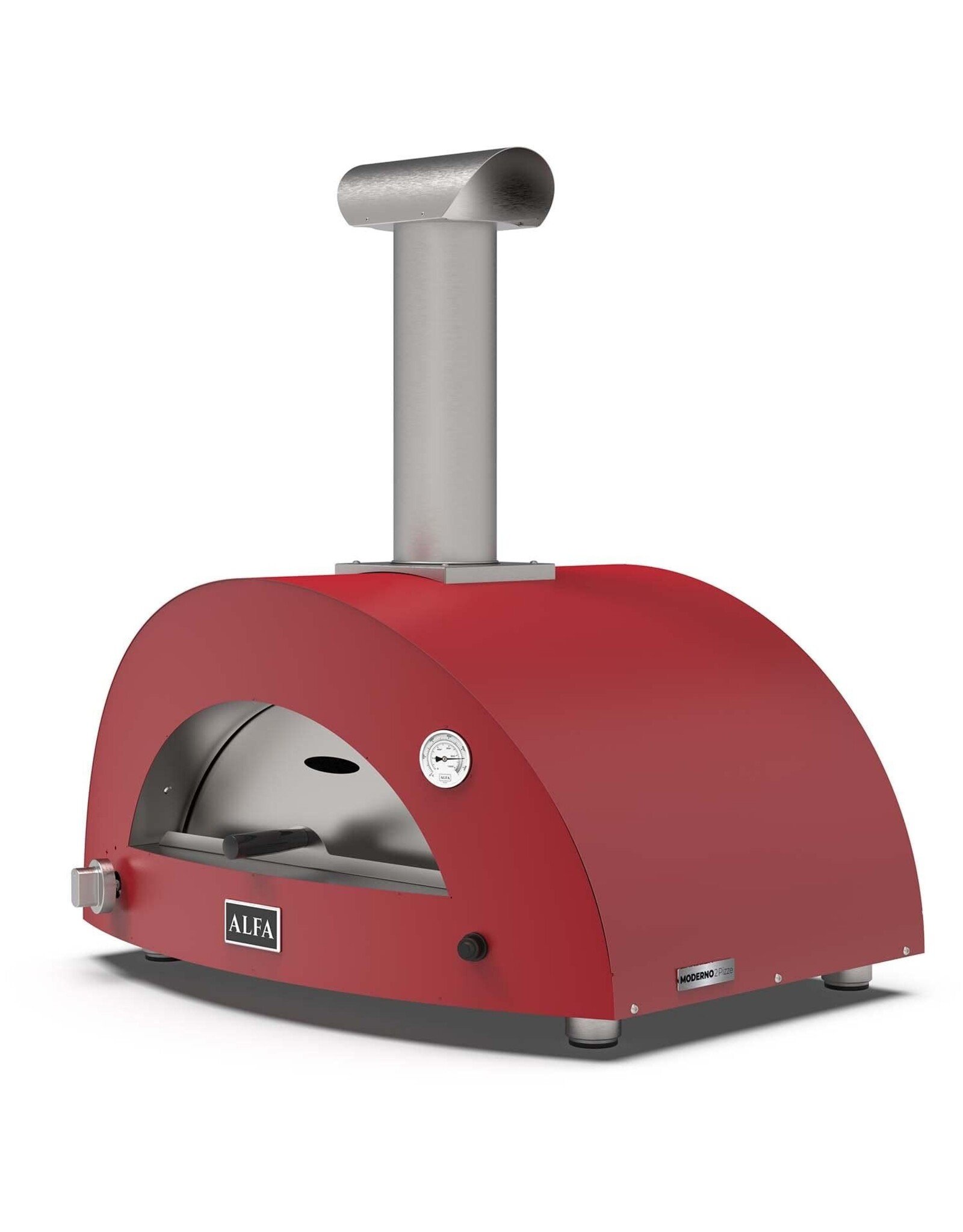 Alfa Pizza Ovens Alfa Moderno 2 Pizze Outdoor Wood Pizza Oven - Antique Red - FXMD-2P-LROA