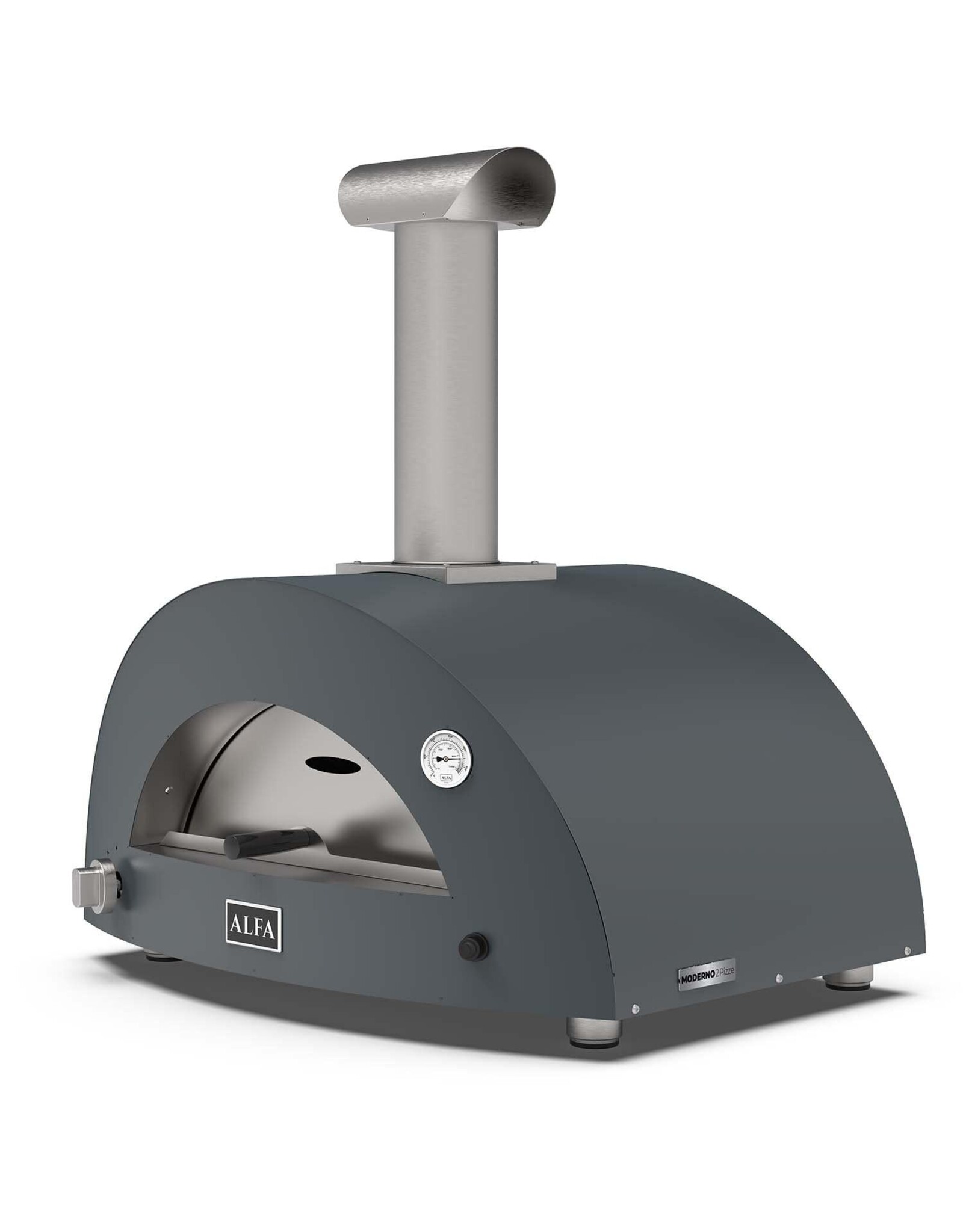 Alfa Pizza Ovens Alfa Moderno 2 Pizze 38-Inch Wood-Fired Pizza Oven - Anthracite Grey - FXMD-2P-LGRIA