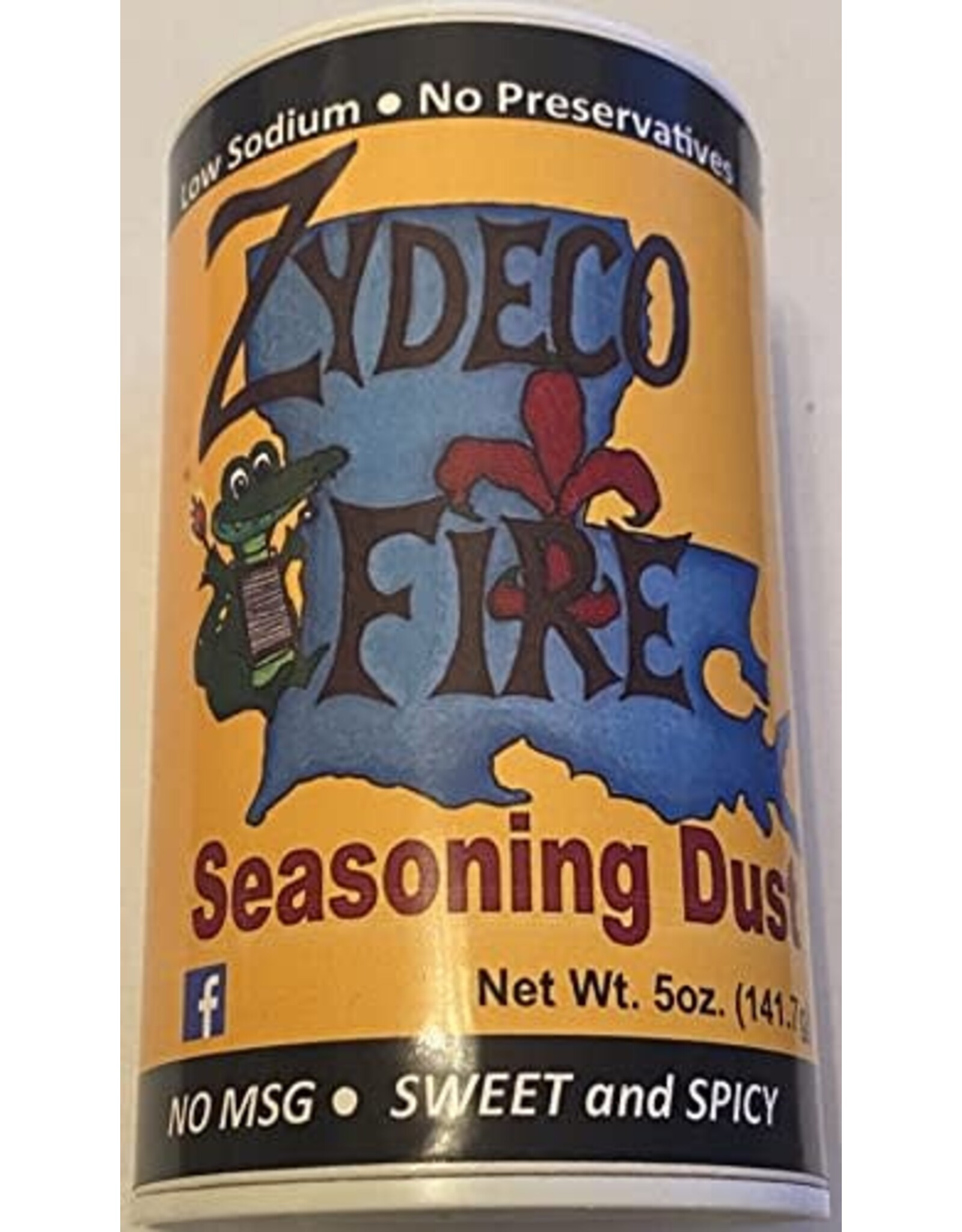 Zydeco Fire Zydeco Fire Cajun Seasoning Dust, 5 Ounce Canister (No MSG, Very Low Sodium Blend) - 017099
