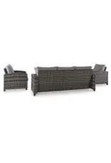 Ashley Furniture Ashley Furniture by Signature Design - Oasis Outdoor Sofa/Chairs/Table (Set of 4) in Gray - P335-081