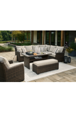 Ashley Furniture Ashley Furniture Brook Ranch Outdoor Sectional Set with Lounge Chair and Coffee Table - P465-822-5P