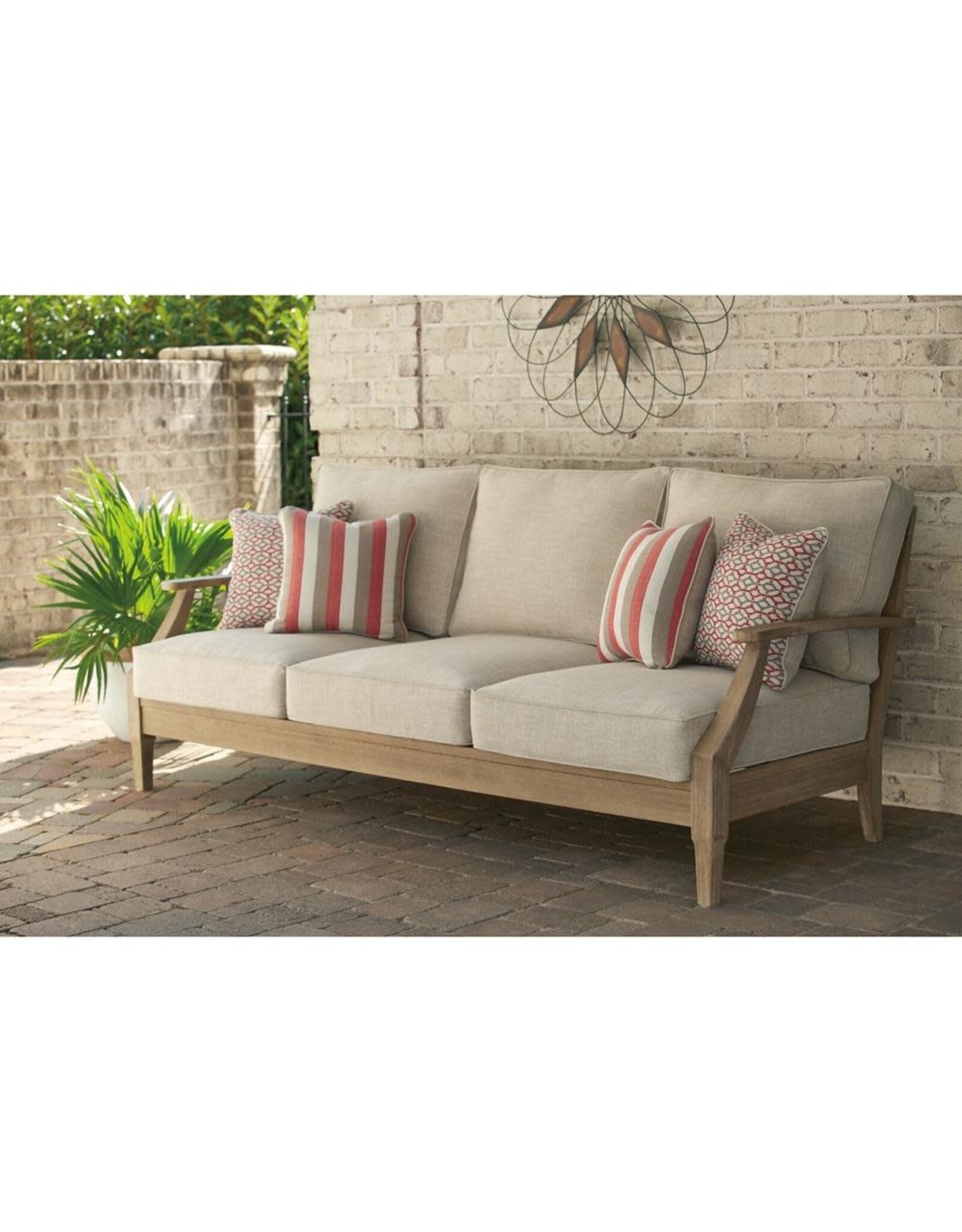 Ashley Furniture Ashley Furniture by Signature Design - Clare View Sofa With Cushion in Beige - P801-838