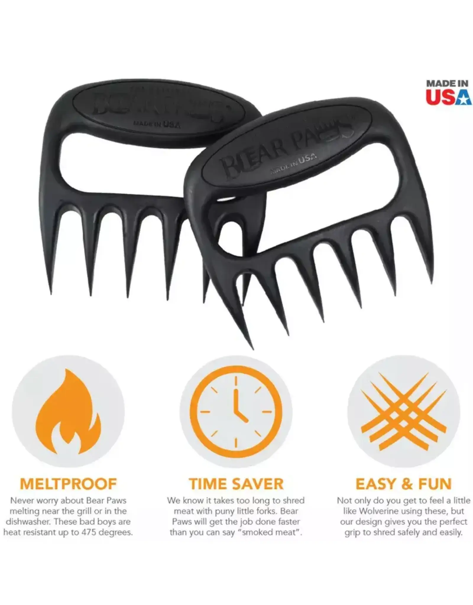 Bear Paw Products The Original Bear Paws Meat Shredders - Black - BP01