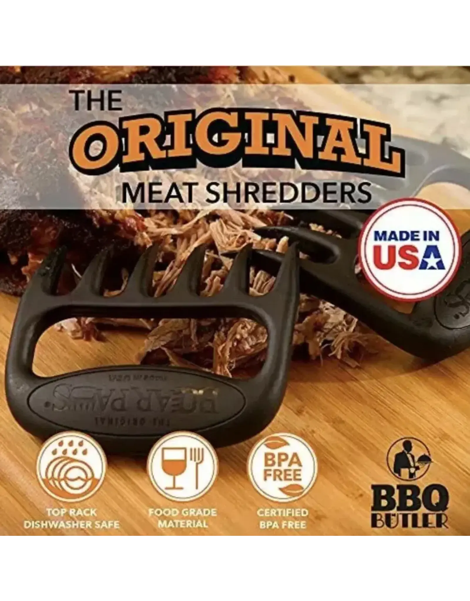 Bear Paw Products The Original Bear Paws Meat Shredders - Black - BP01