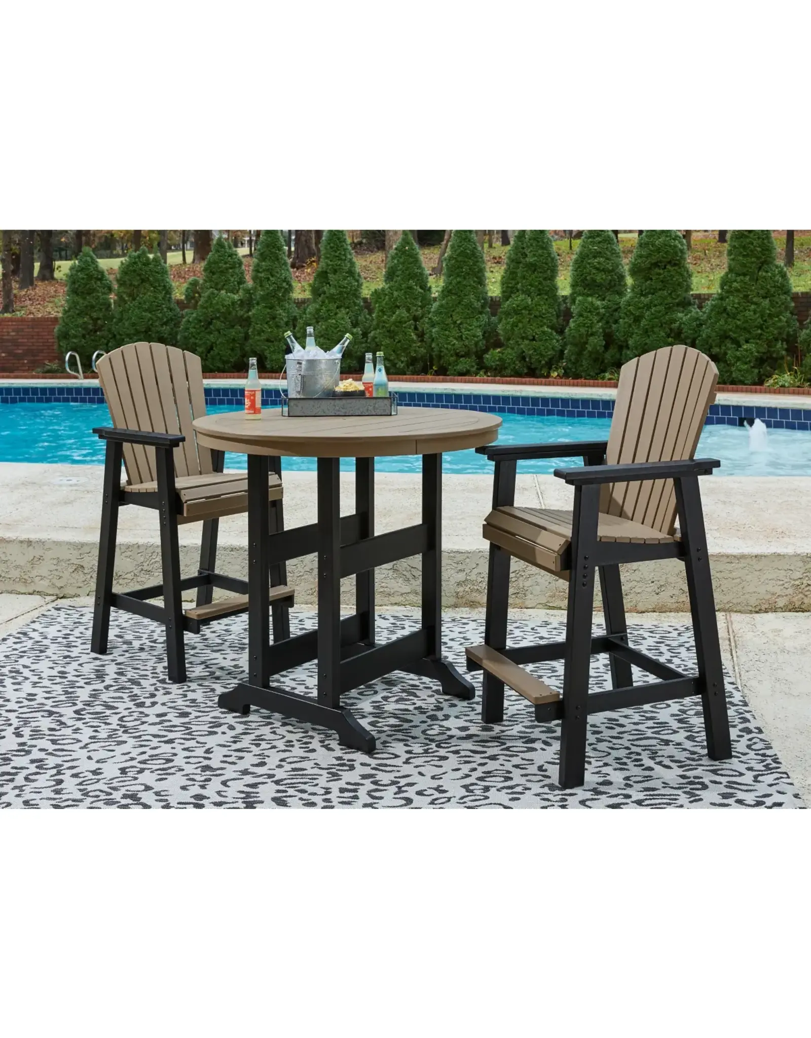 Ashley Furniture Ashley Furniture - Fairen Trail Outdoor Bar Table and 2 Barstool - P211-3PC