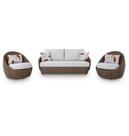Ashley Furniture Ashley Furniture Cardiff Beach 4-Piece Outdoor Conversation Set with Coffee Table