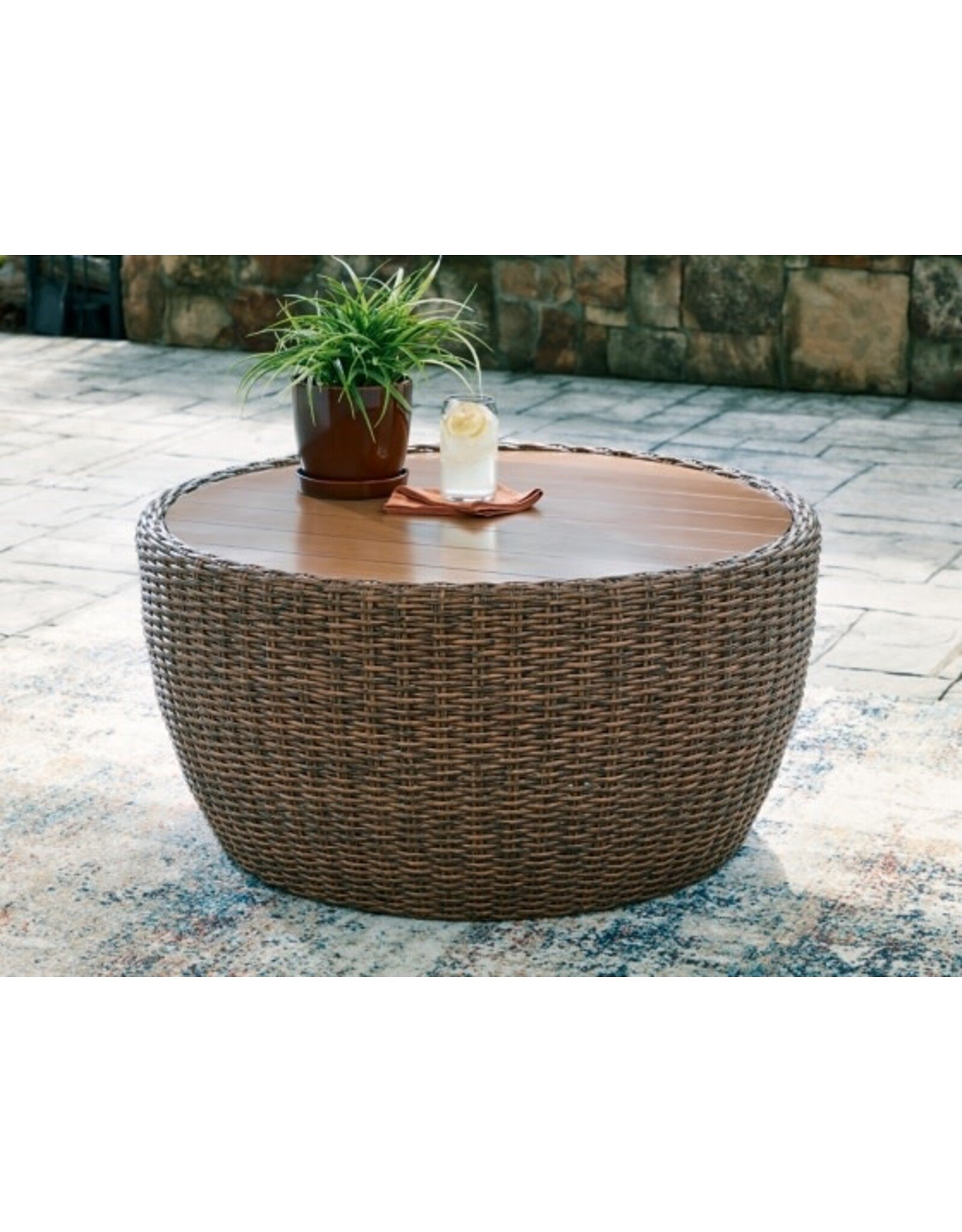 Ashley Furniture Ashley Furniture Cardiff Beach 4-Piece Outdoor Conversation Set with Coffee Table