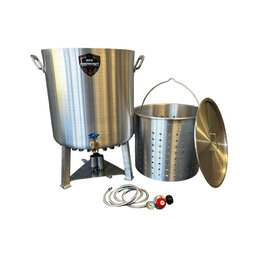 High Performance Cookers High Performance Cookers 100 QT Performance Seafood Pot - 1" Gate Valve - PW100-BTJ-VLV100