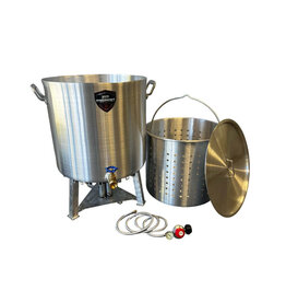 High Performance Cookers High Performance Cookers 120 QT Performance Seafood Pot - 1" Gate Valve - PW120-BTJ-VLV100