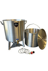 High Performance Cookers High Performance Cookers 120 QT Performance Seafood Pot - 1" Gate Valve - PW120-BTJ-VLV100