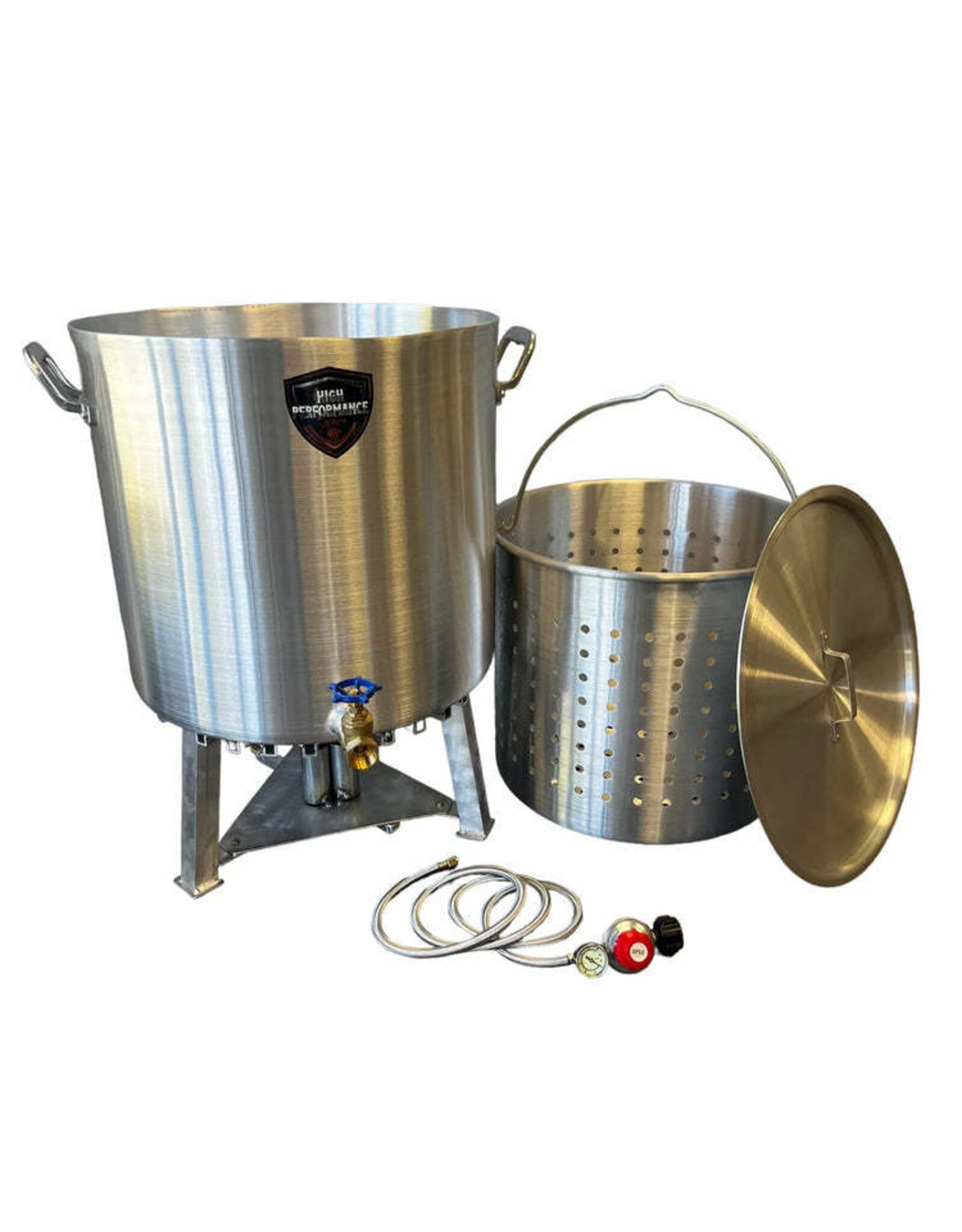 High Performance Cookers High Performance Cookers 120 QT Performance Seafood Pot - 1" Gate Valve - PW120-BTJ-VLV100