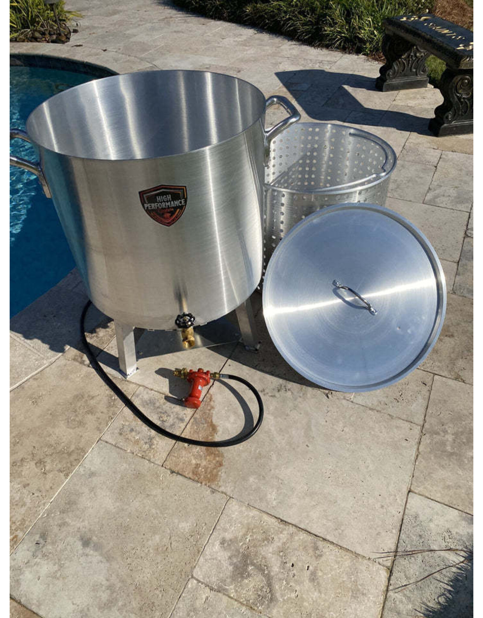 High Performance Cookers High Performance Cookers 120 QT Performance Seafood Pot - 1" Gate Valve - PW120-BTJ-VLV100