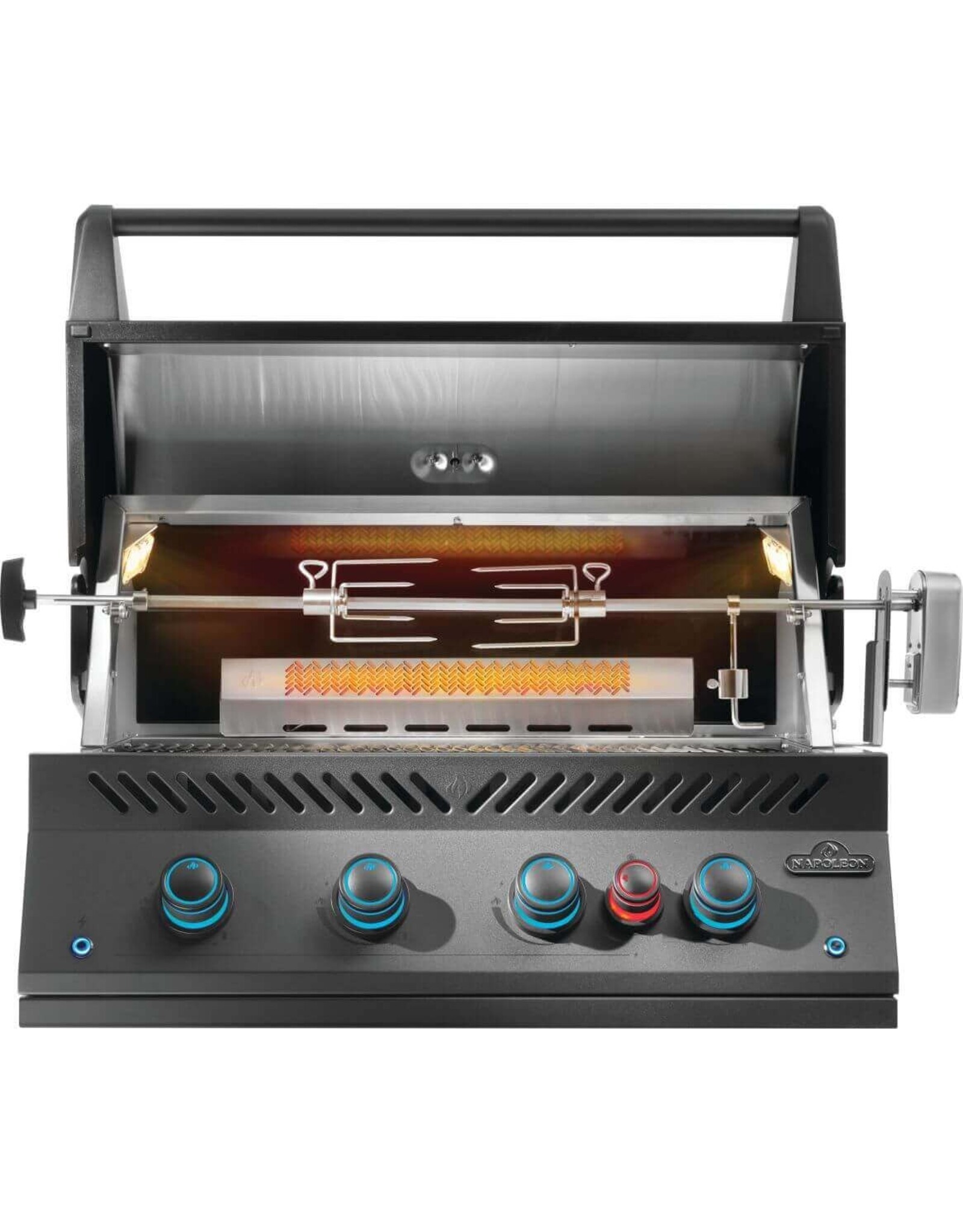 Napoleon Built-In 700 Series Gas Grill with Infrared Rear Burner  Matte Black Stainless Steel