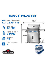 Napoleon Rogue® PRO-S 525 Grill with Infrared Side and Rear Burners, Stainless Steel Natural Gas