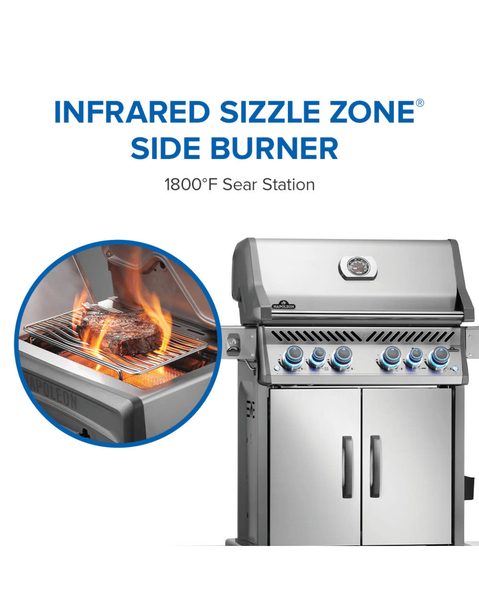 Napoleon Rogue® PRO-S 525 Grill with Infrared Side and Rear Burners, Stainless Steel Natural Gas