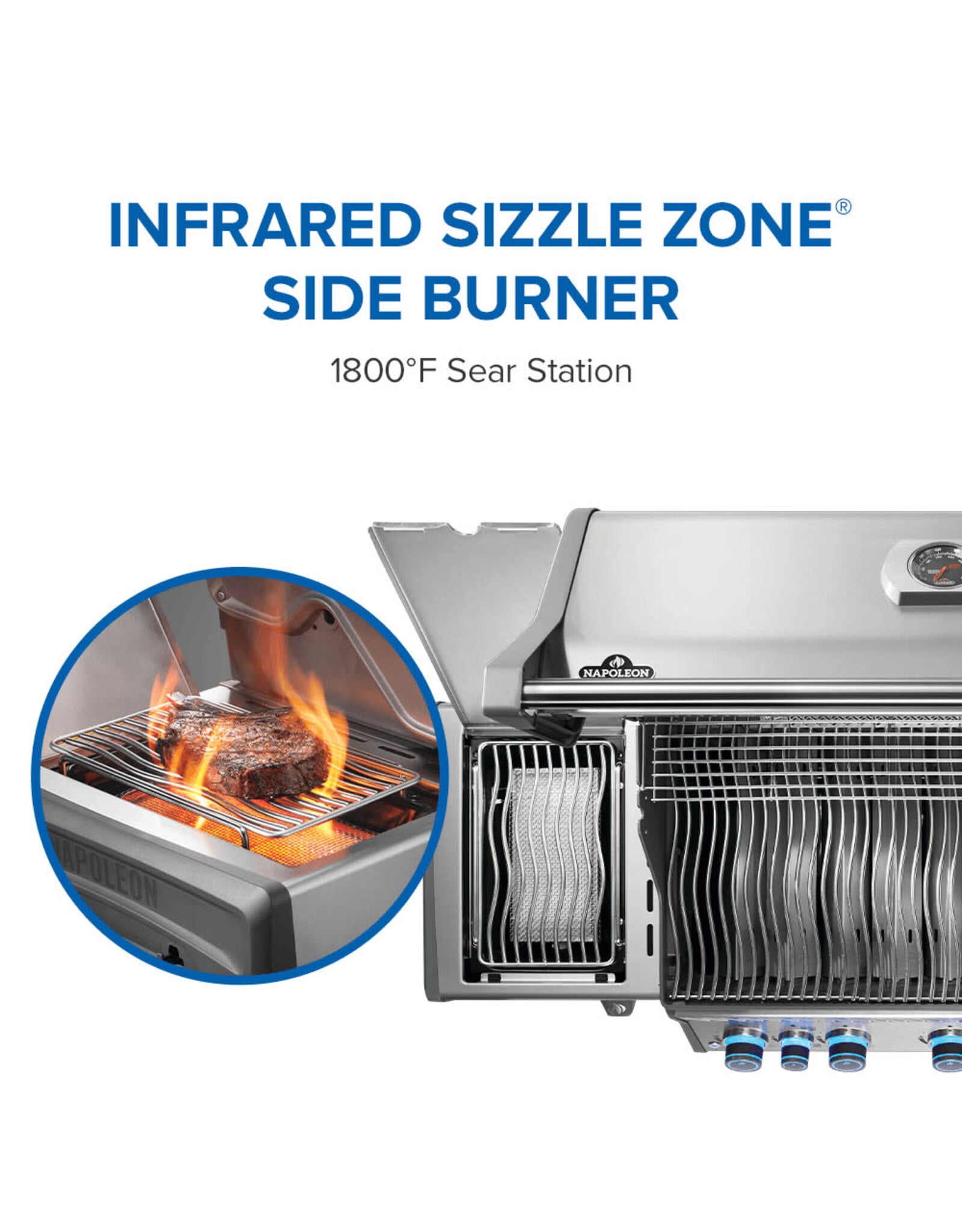 Napoleon Rogue® PRO-S 625 Gas Grill with Infrared Side and Rear Burners, Stainless Steel Natural Gas