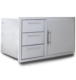 Blaze Outdoor Products Blaze Door Drawer Combo 39" w/ Soft Close Door and Drawers - BLZ-DDC-R-39-LTSC