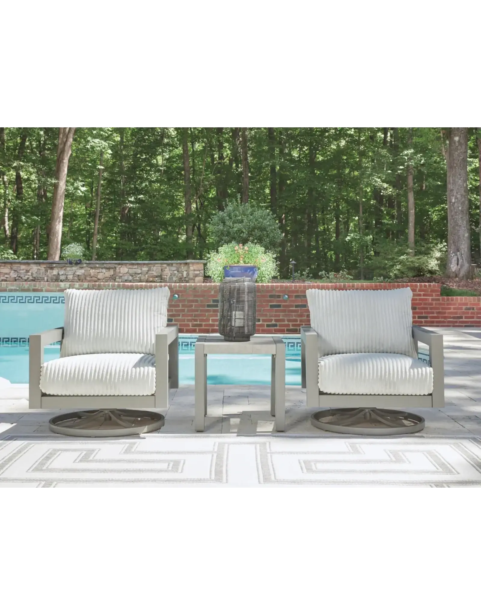 Ashley Furniture Ashley Furniture - Moonlight View Outdoor Swivel Chair with Cushion - P695-821