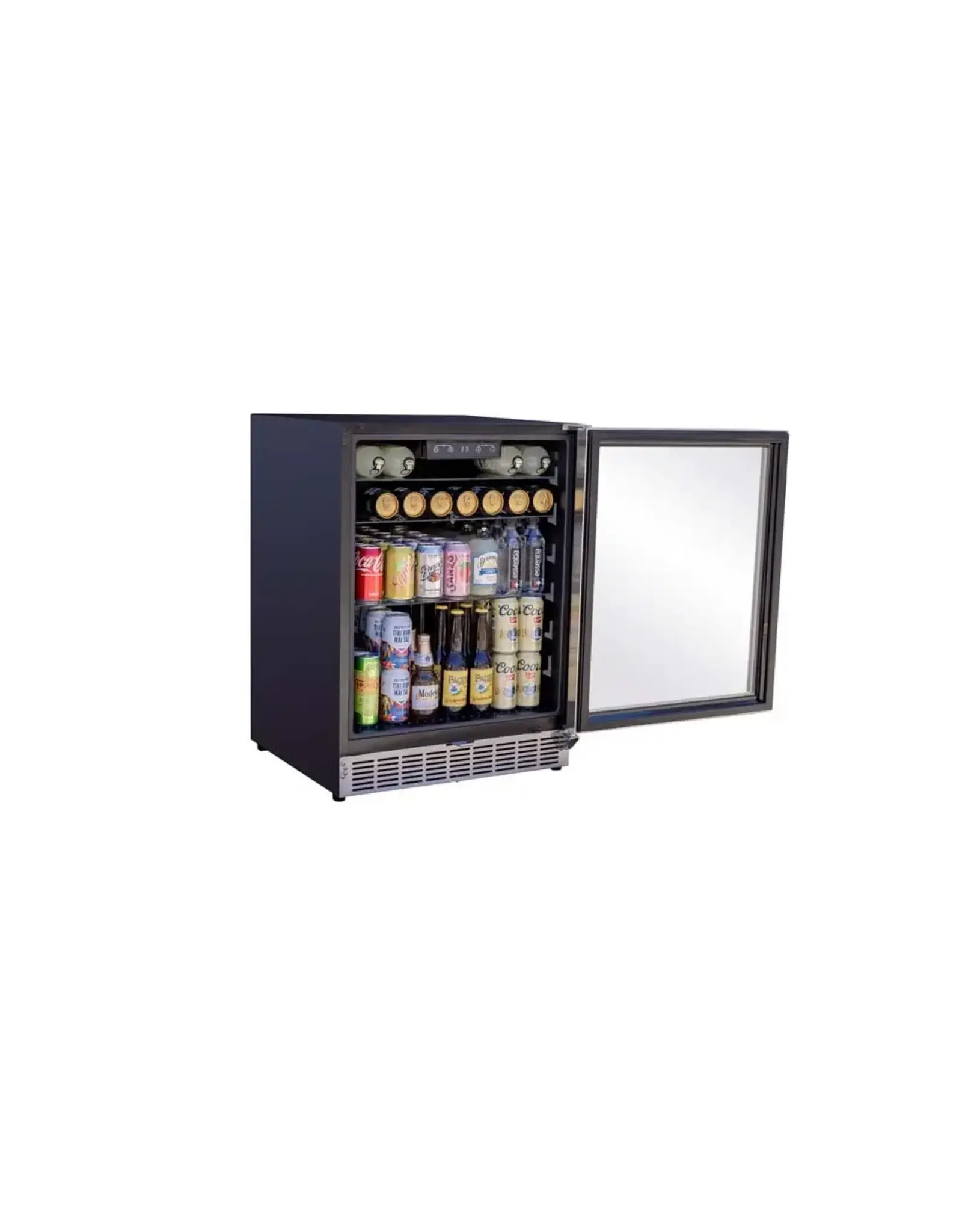 TrueFlame TrueFlame 24" Outdoor Rated Refrigerator with Glass Door and Glass Shelves (5c) - AMD-RFR-24G