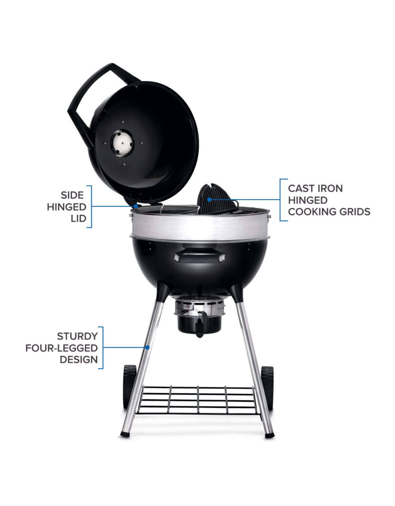 Napoleon Napoleon PRO22 Charcoal Kettle Grill, Black - PRO22K-LEG-3