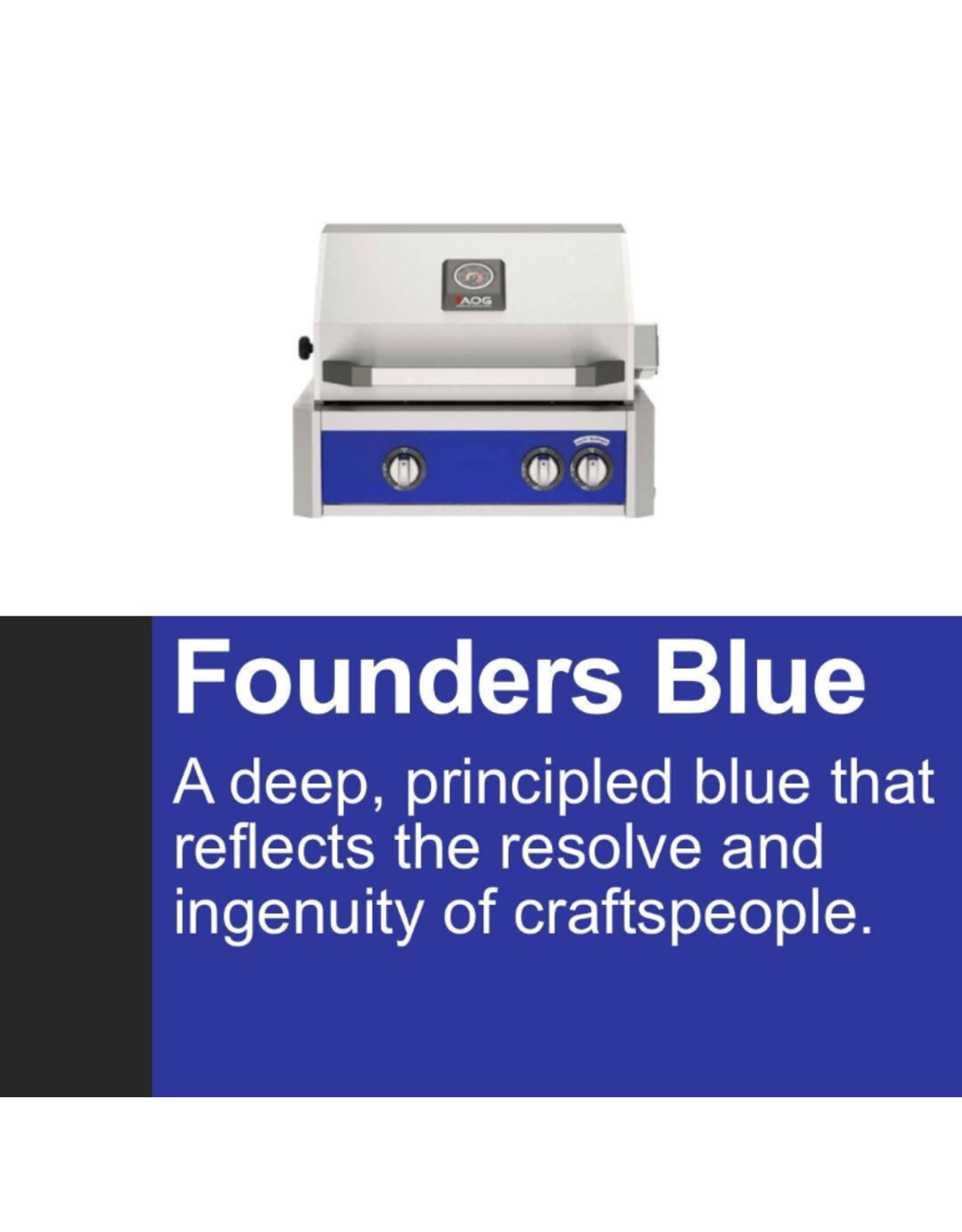 AOG AOG Accent Color Panels For 24” L-Series Built-In Grill - Founders Blue - AO-24L-FBE