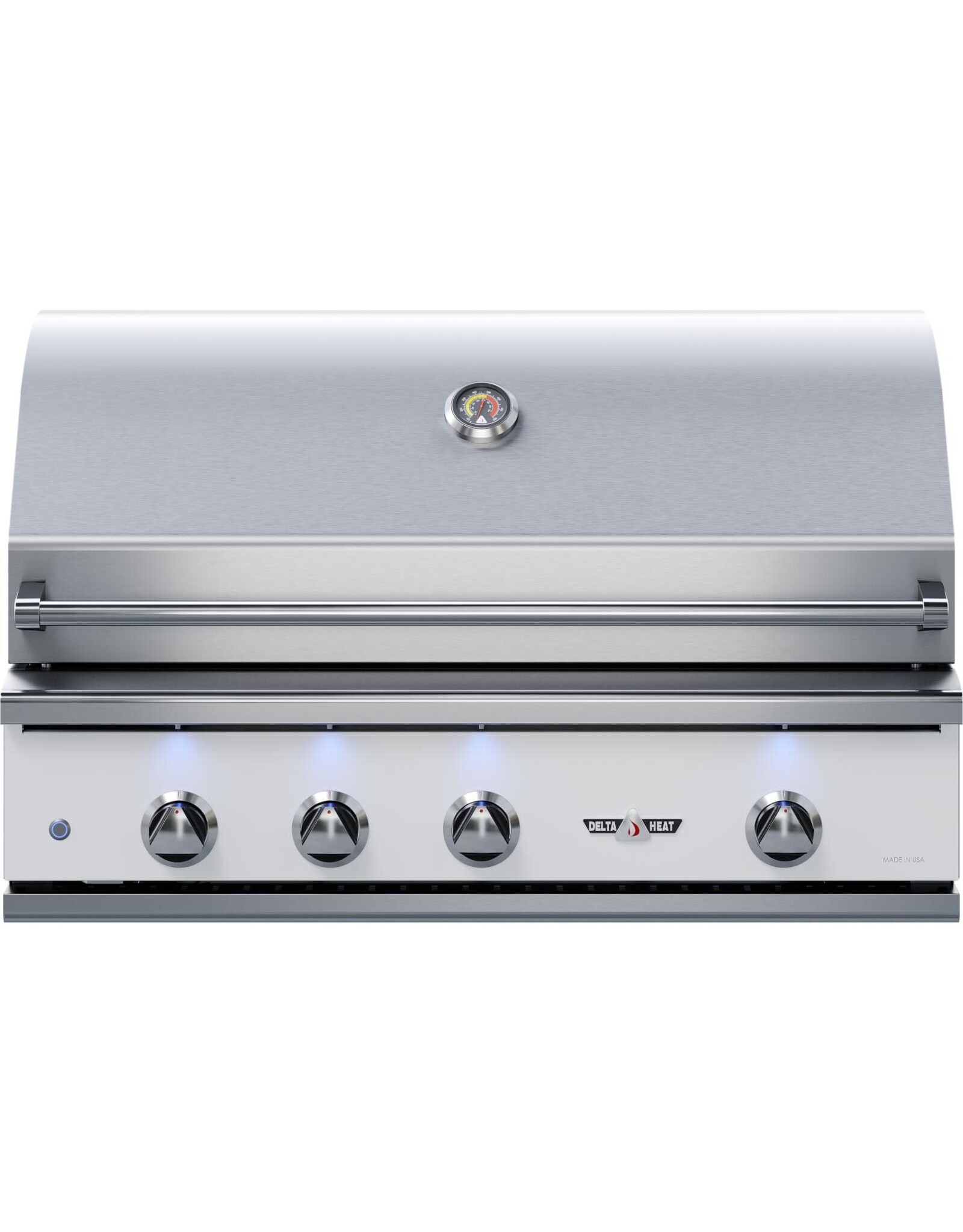 Delta Heat Delta Heat 38-Inch 3-Burner Built-In Natural Gas Grill w/ Rotisserie - White Control Panel - DHBQ38R-WN