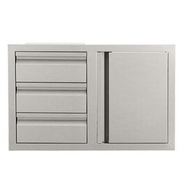 Renaissance Cooking Systems Renaissance Valiant Triple Drawer & Door Combo - Soft Close - Specify left or right swing - VDC2SCR