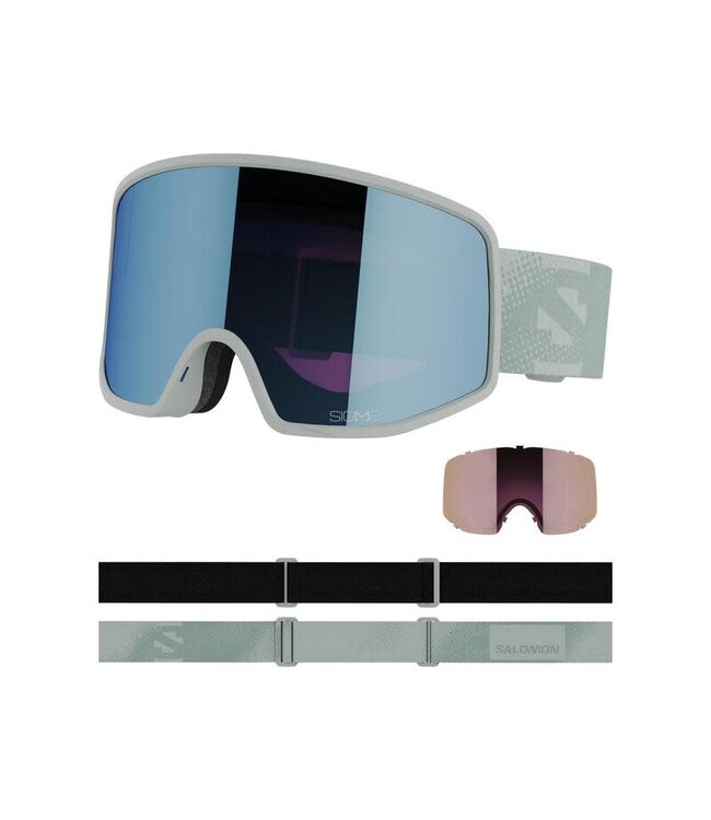 SALOMON GOGGLE SALOMON SENTRY PRO SIGMA WHITE MOSS SKY BLUE SILVER PINK