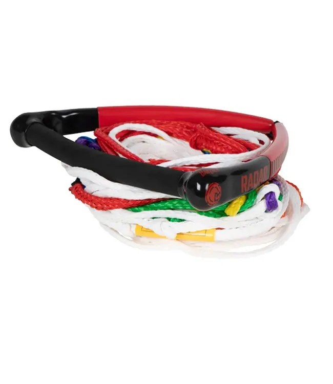 Radar WATER SKI ROPE RARDAR Control Pkg - 13 in. Arc Handle w/8-Sect. Mainline - Red / Black