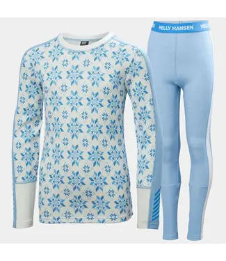 Helly Hansen LIFA MERINO BASE LAYER SET HH JR GRAPHIC BRIGHT BLUE 16