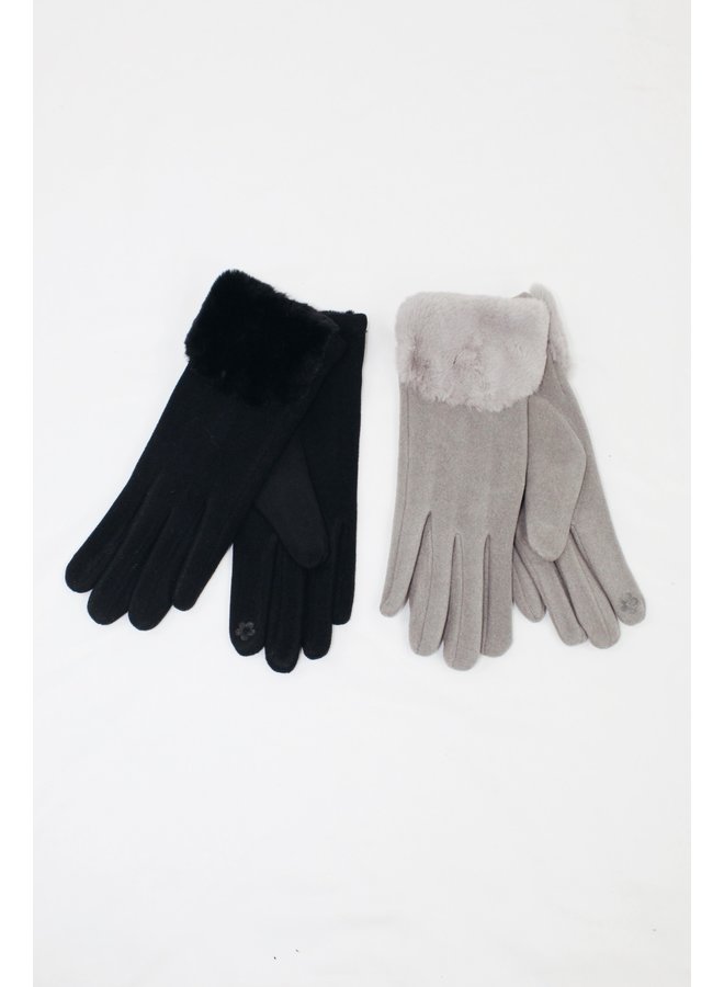 Faux Fur Cuffed Gloves